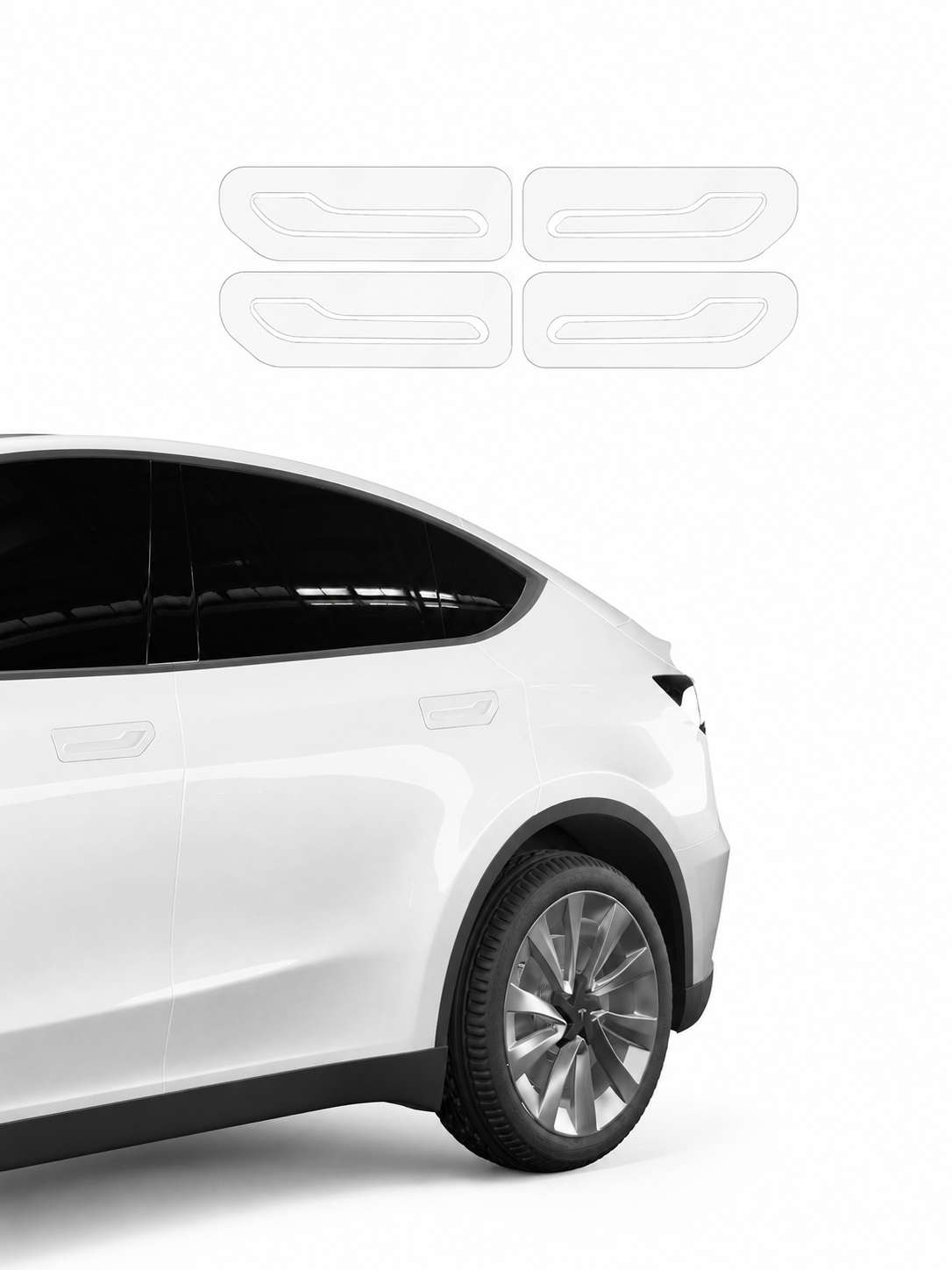 Ajtókilincs védőfólia modern autós Model 3, 2017–2023 - autón elhelyezve